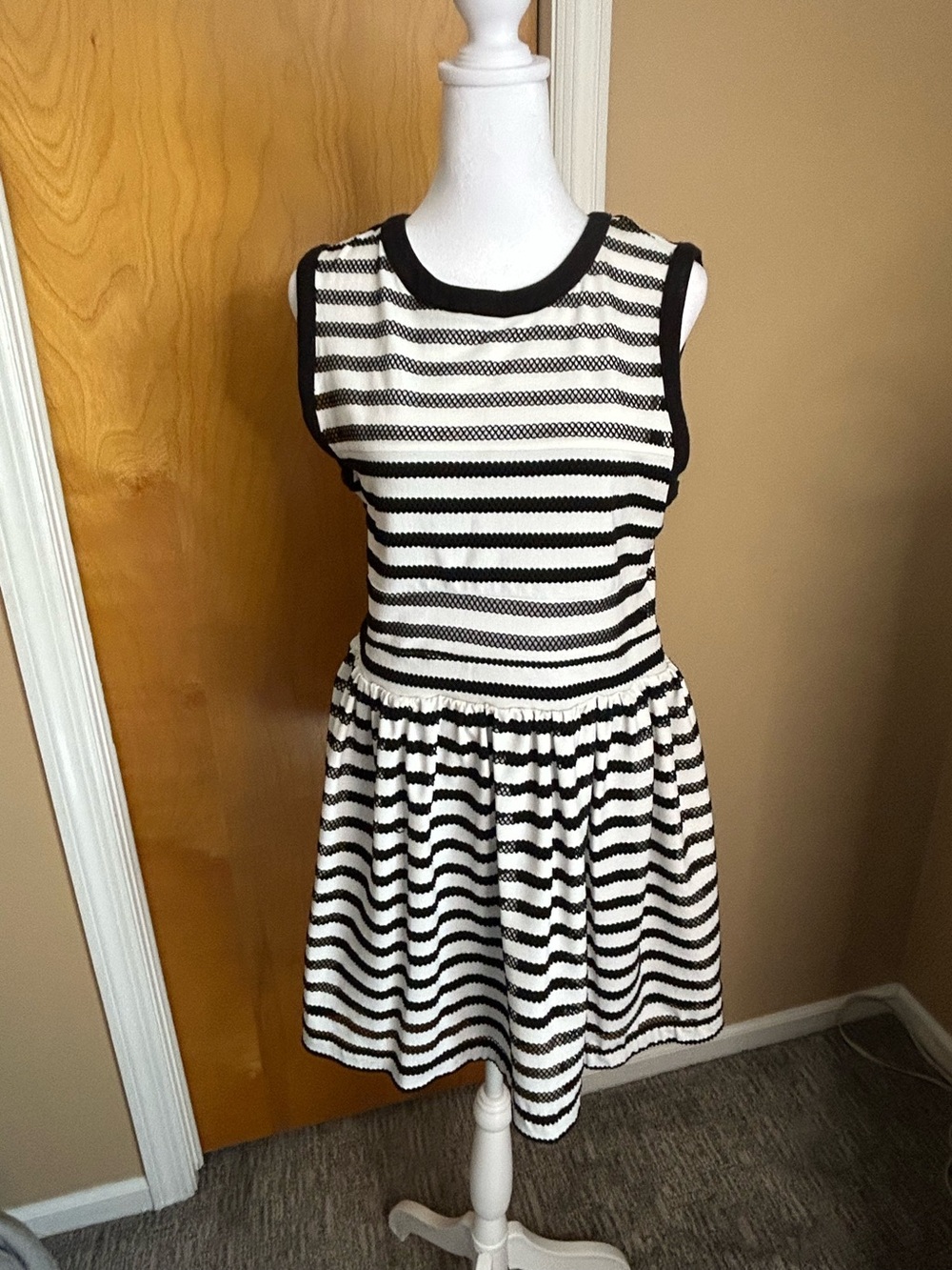 Silence + Noise Monochrome Striped dress teenage size